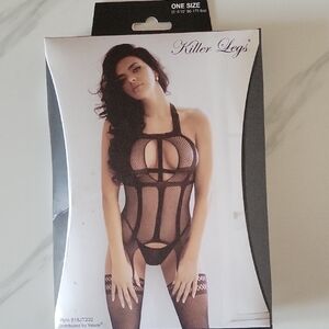 Killer Legs Black Fishnet Bodysuit